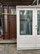 White Exterior 3/4 Glass Double Patio Door 72"x80"