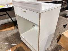 Glacier Bay 25 in. Single Sink White Bath Vanity with Cultured Marble Top