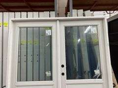 White Exterior 1/2 Glass Double Patio Door 72"x80"