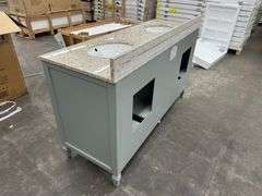 Stockham Chilled Gray 60"x21"x34" Double Basin Vanity
