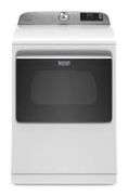 7.4 cu. ft. 240-Volt Smart Capable White Electric Vented Dryer with Hamper Door and Steam, ENERGY ST