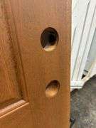 Medium Walnut, Ext Fiberglass, 200PP Plank Panel W/Clavos, 36"x80" RH