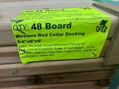 Western Red Cedar Decking 5/4"x6"x6'