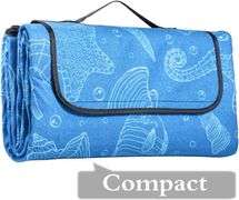 PURE PROTECTOR Picnic Blanket, Waterproof, Durable Handy Beach Picnic Lawn Mat with Strap for Campin