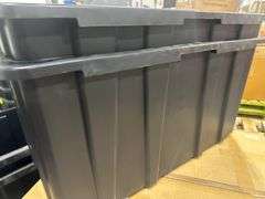 HDX 77 Gal. Tough Storage Tote with Wheels in Black (2x$)