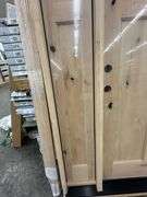 Exterior 3-Lite Square Craftsman Style Knotty Alder Door 1-3-1 RH