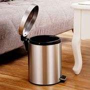 Trash Can - 3L Household Stainless Steel Step Pedal Trash Can - Dustbin Rubbish Garbage Bin Containe