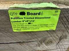 Pressure Treated Dimensional Lumber 8"x8"x12'