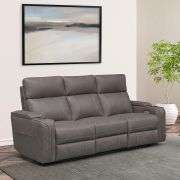 Abbyson Avenger Fabric Power Reclining Sofa with Dropdown Table