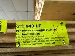 Ponderosa Pine 1"x6"x8' Shiplap Paneling
