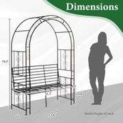 Karl home 79 in. x 53 in. Garden Metal Arbor with Bench