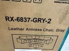 Abbyson Teagan 6-piece Leather Modular Sectional with Ottoman