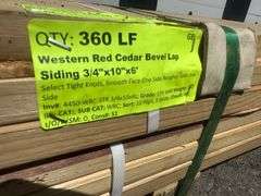 Western Red Cedar Bevel Lap Siding 3/4"x10"x6'