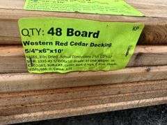 Western Red Cedar Decking 5/4"x6"x10'