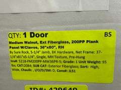 Medium Walnut, Ext Fiberglass, 200PP Plank Panel W/Clavos, 36"x80" RH