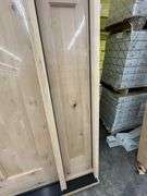 Exterior 3-Lite Square Craftsman Style Knotty Alder Door 1-3-1 RH