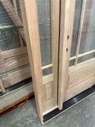 Exterior 9-Lite Marginal Craftsman Style Mahogany Door 1-3-1 RH