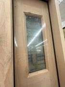 Exterior 3-Lite Square Craftsman Style Knotty Alder Door 1-3-1 RH