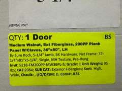 Medium Walnut, Ext Fiberglass, 200PP Plank Panel W/Clavos, 36"x80" LH