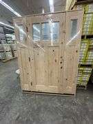 Exterior 3-Lite Square Craftsman Style Knotty Alder Door 1-3-1 RH