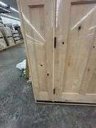 Exterior 3-Lite Square Craftsman Style Knotty Alder Door 1-3-1 RH