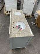 Stockham Chilled Gray 60"x21"x34" Double Basin Vanity