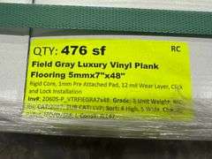 Field Gray Luxury Vinyl Plank Flooring 5mmx7"x48"