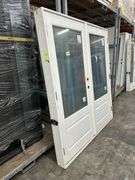 White Exterior 3/4 Glass Double Patio Door 72"x80"