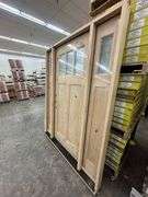 Exterior 3-Lite Square Craftsman Style Knotty Alder Door 1-3-1 RH