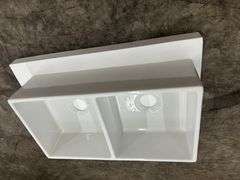 Burnham 33" Farmhouse/Apron-Front Double Bowl White Fireclay Kitchen Sink Only