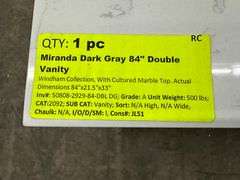 Miranda Dark Gray 84" Double Vanity