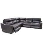 Macys Gabrine Leather 5pc Power Reclining Sectional Online Retail: $6455