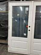 White Exterior 3/4 Glass Double Patio Door 72"x80"