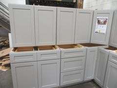 Assembled Stone Harbor Gray Kitchen Cabinet Set 10'x14'x10'