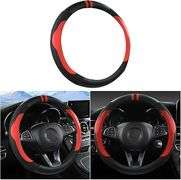 BESULEN Car Steering Wheel Cover, Universal 15 Inch, Carbon Fiber Leather Steering Wheel Cover, Brea