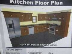 Rustic Walnut Shaker Kitchen Cabinet Set 10'x15'