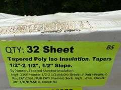 Tapered Poly Iso Insulation, Tapers 1/2"-2 1/2",1/2" Slope