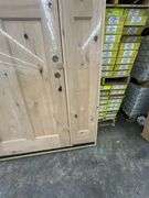 Exterior 3-Lite Square Craftsman Style Knotty Alder Door 1-3-1 RH