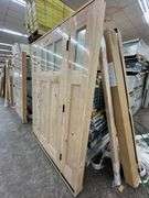 Exterior 3-Lite Square Craftsman Style Knotty Alder Door 1-3-1 LH