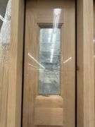 Exterior 3-Lite Square Craftsman Style Knotty Alder Door 1-3-1 RH