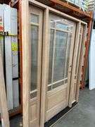 Exterior 9-Lite Marginal Craftsman Style Mahogany Door 1-3-1 LH