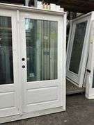 White Exterior 3/4 Glass Double Patio Door 72"x80"