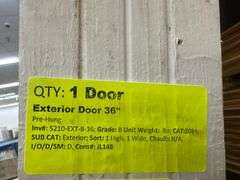 White Steel, Exterior Door 36", Left Hand