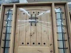 Exterior Castle Knotty Alder With Speakeasy Door 1-3-1 LH