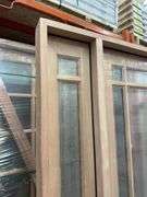 Exterior 9-Lite Marginal Craftsman Style Mahogany Door 1-3-1 RH