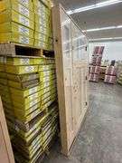 Exterior 3-Lite Square Craftsman Style Knotty Alder Door 1-3-1 LH