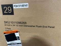24 in x 34.5 in dishwasher Flush end panel
