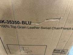 Abbyson Electra Top Grain Leather Swivel Chair