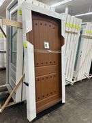 Medium Walnut, Ext Fiberglass, 200PP Plank Panel W/Clavos, 36"x80" RH