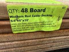 Western Red Cedar Decking 5/4"x6"x10'